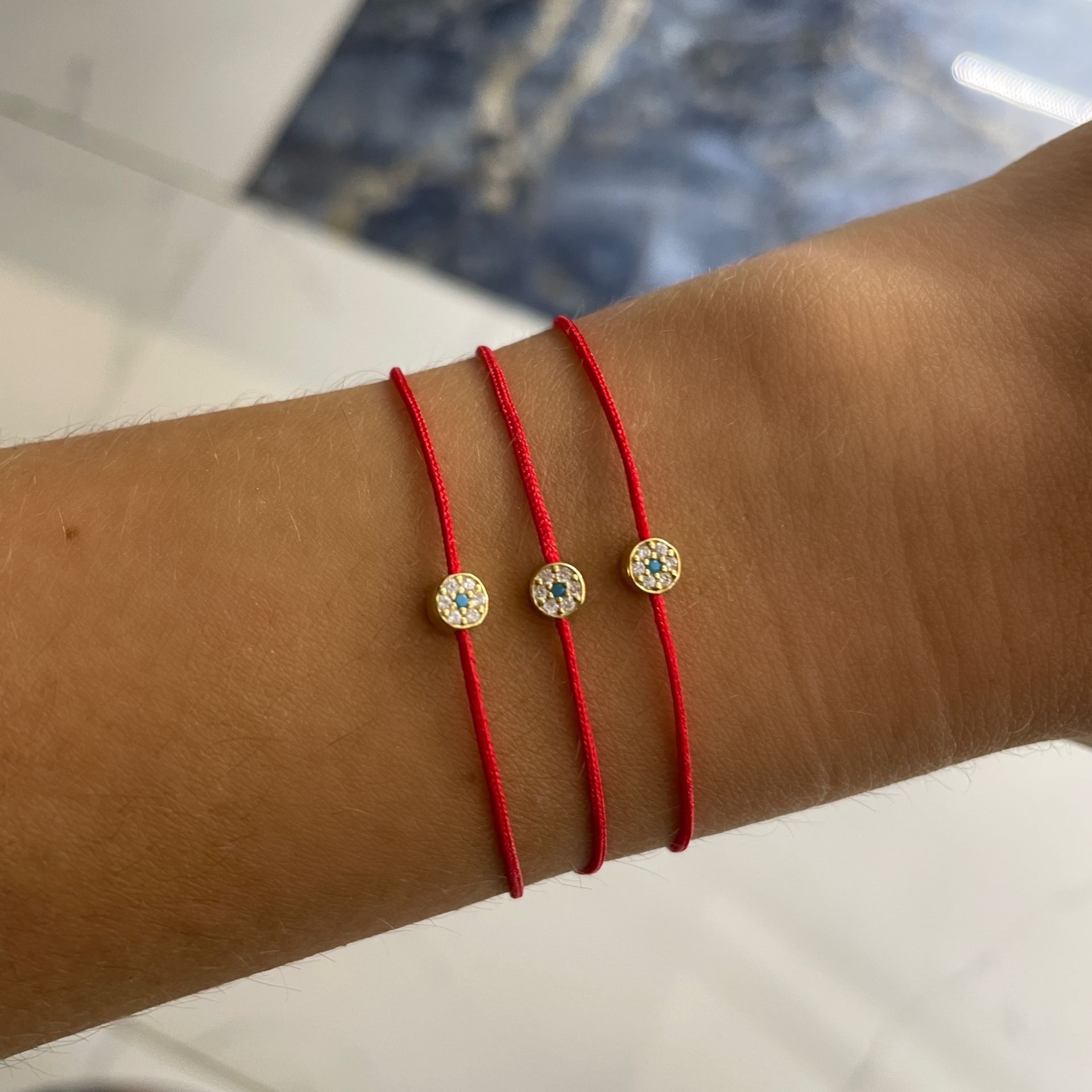 925 Ayar Gümüş Kırmızı İp Bileklik Elsa