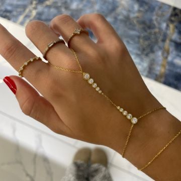 925 Ayar Gümüş İthal Sıralı Taşlı  Şahmeran Nida