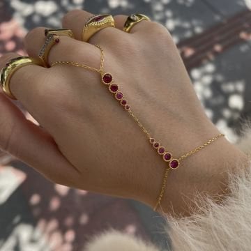 925 Ayar Gümüş İthal Sıralı Taşlı  Şahmeran Nida