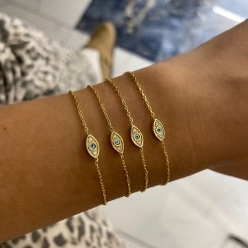925 Ayar Gümüş Minimal Göz Zincir Bileklik Jolie