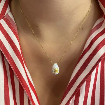 925 Ayar Gümüş Barok İncisi Kolye Morgane