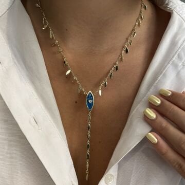 İthal Tasarım Arpa Model Cam Göz Y Kolye Marina