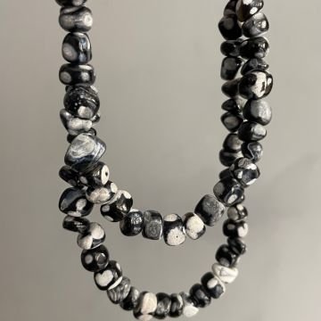 Siyah Akik Taşlı Doğaltaş Kolye