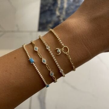 İthal Turkuaz Taşlı Su Yolu Serisi Rivera