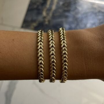 İthal Yaprak Model Zincir Bileklik Selora