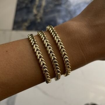 İthal Yaprak Model Zincir Bileklik Selora