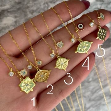 925 Ayar Gümüş Charmlı Şans Kolyesi Esila