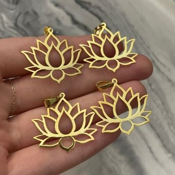 925 Ayar Gümüş Lotus Çiçeği Kolye Ucu My Lotus