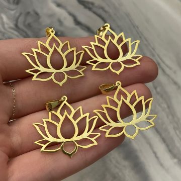 925 Ayar Gümüş Lotus Çiçeği Kolye Ucu My Lotus