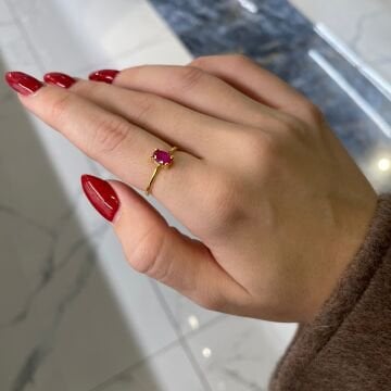 925 Ayar Gümüş Doğaltaş Yüzük Lidya