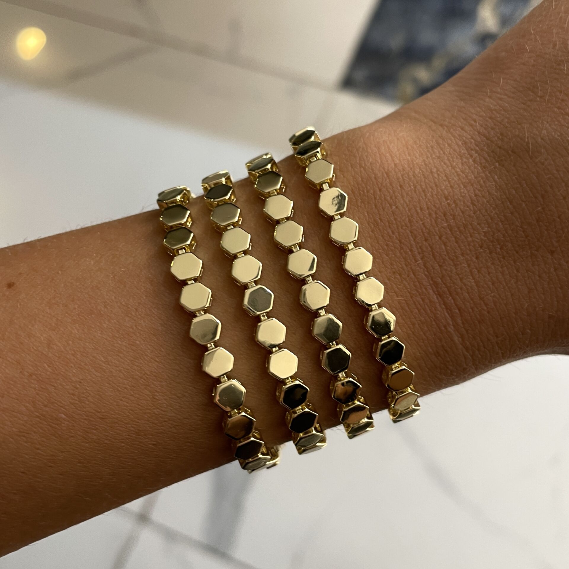 İthal Altıgen Model Tasarım Bileklik Lyra