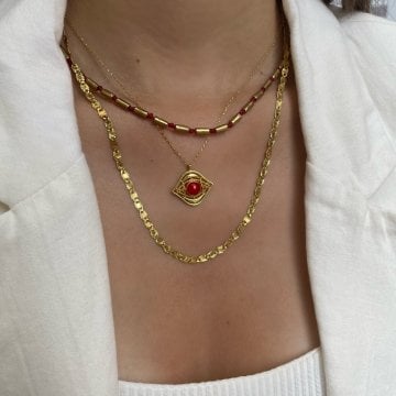 925 Ayar Gümüş Altın Modeli Zincir Kolye Kelly