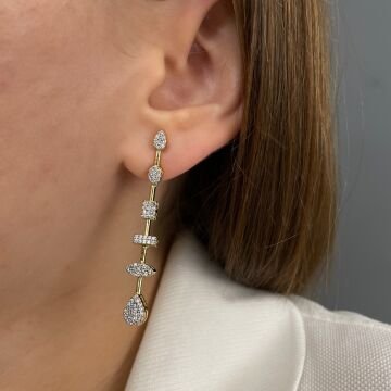 İthal Damla Taş Detaylı Tasarım Küpe Liora