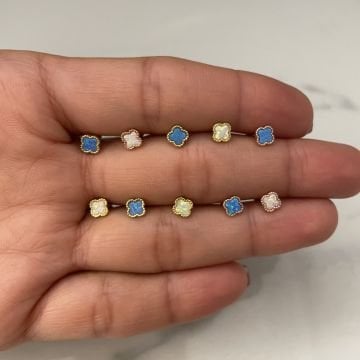 925 Ayar Gümüş Opal Taşlı Piercing Yilda