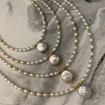 Barok İnci Tasarım Kolye Liza