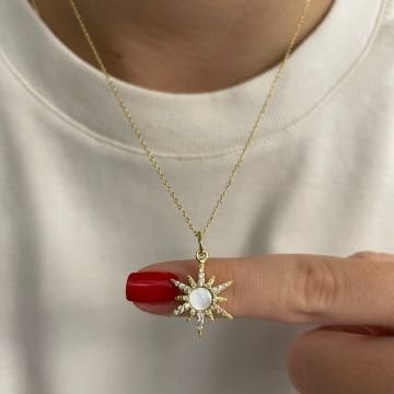 925 Ayar Gümüş İthal Kutup Yıldızı Kolye  Lenora