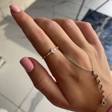 925 Ayar Gümüş Baget Taşlı Yüzük