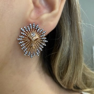 925 Ayar Gümüş Küpe Lion