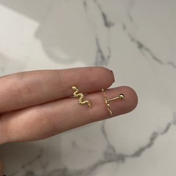 925 Ayar Gümüş Yılan Piercing