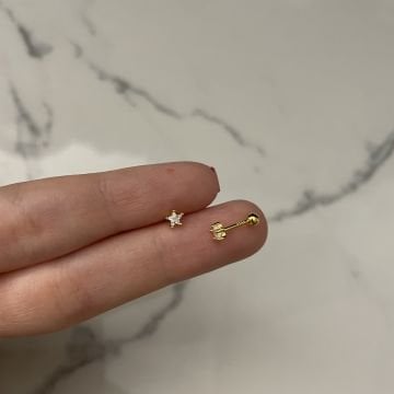 925 Ayar Gümüş Yıldız Piercing