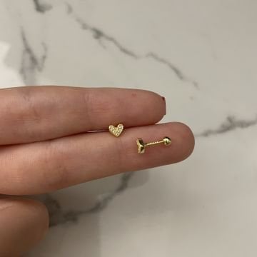 925 Ayar Gümüş Kalp Piercing