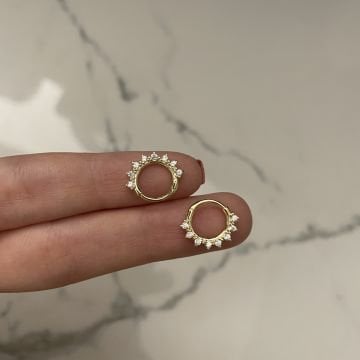 925 Ayar Gümüş Taşlı Halka Piercing