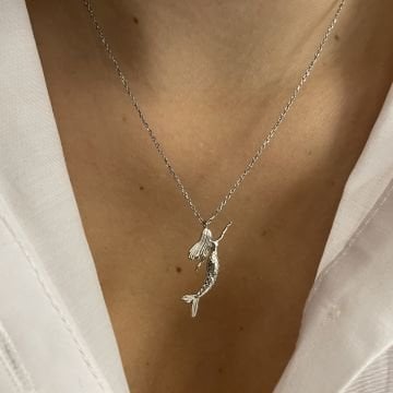 925 Ayar Gümüş Deniz Kızı Kolye Mermaid