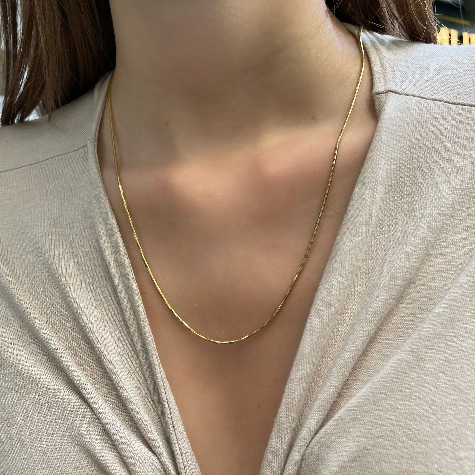 925 Ayar Gümüş Yılan Zincir Kolye Snake