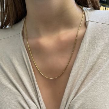 925 Ayar Gümüş Yılan Zincir Kolye Snake