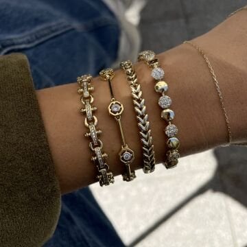 İthal Taş Detaylı Tasarım Bileklik Soleil