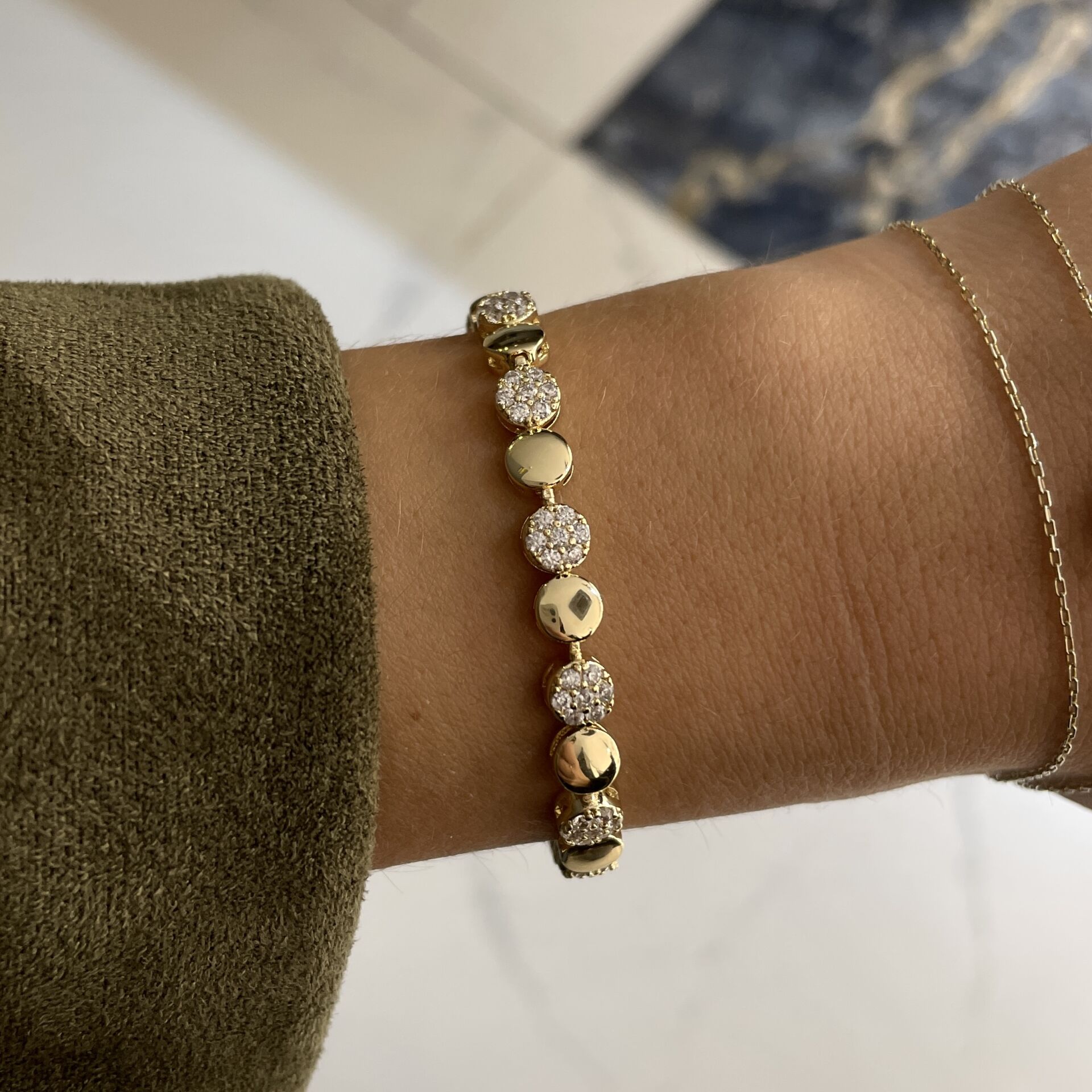 İthal Taş Detaylı Tasarım Bileklik Soleil