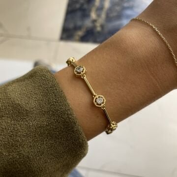 İthal Taşlı Tasarım Bileklik Aura