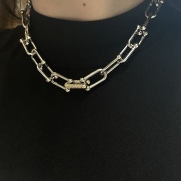 Marka Model Gold Detaylı Zincir Kolye