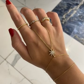 925 Ayar Gümüş Taşlı Yıldız Şahmeran Elvin