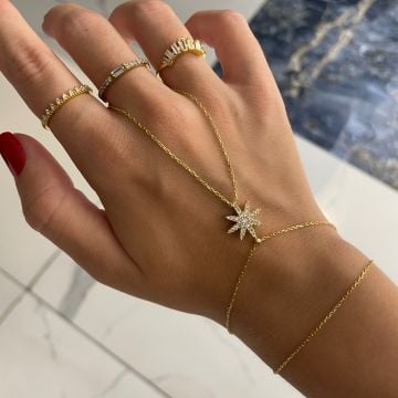 925 Ayar Gümüş Taşlı Yıldız Şahmeran Elvin