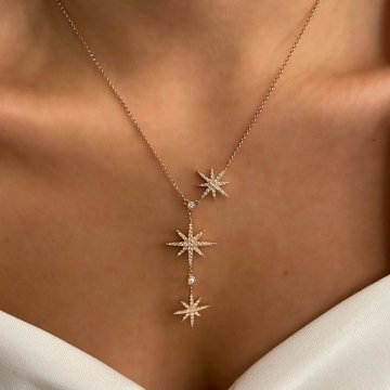 925 Ayar Gümüş İthal Yıldız Model Y Kolye Kuts