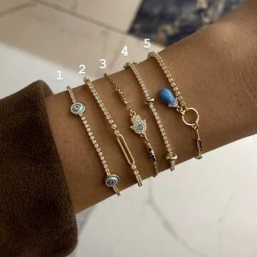 İthal Turkuaz Taşlı Su Yolu Bileklikler