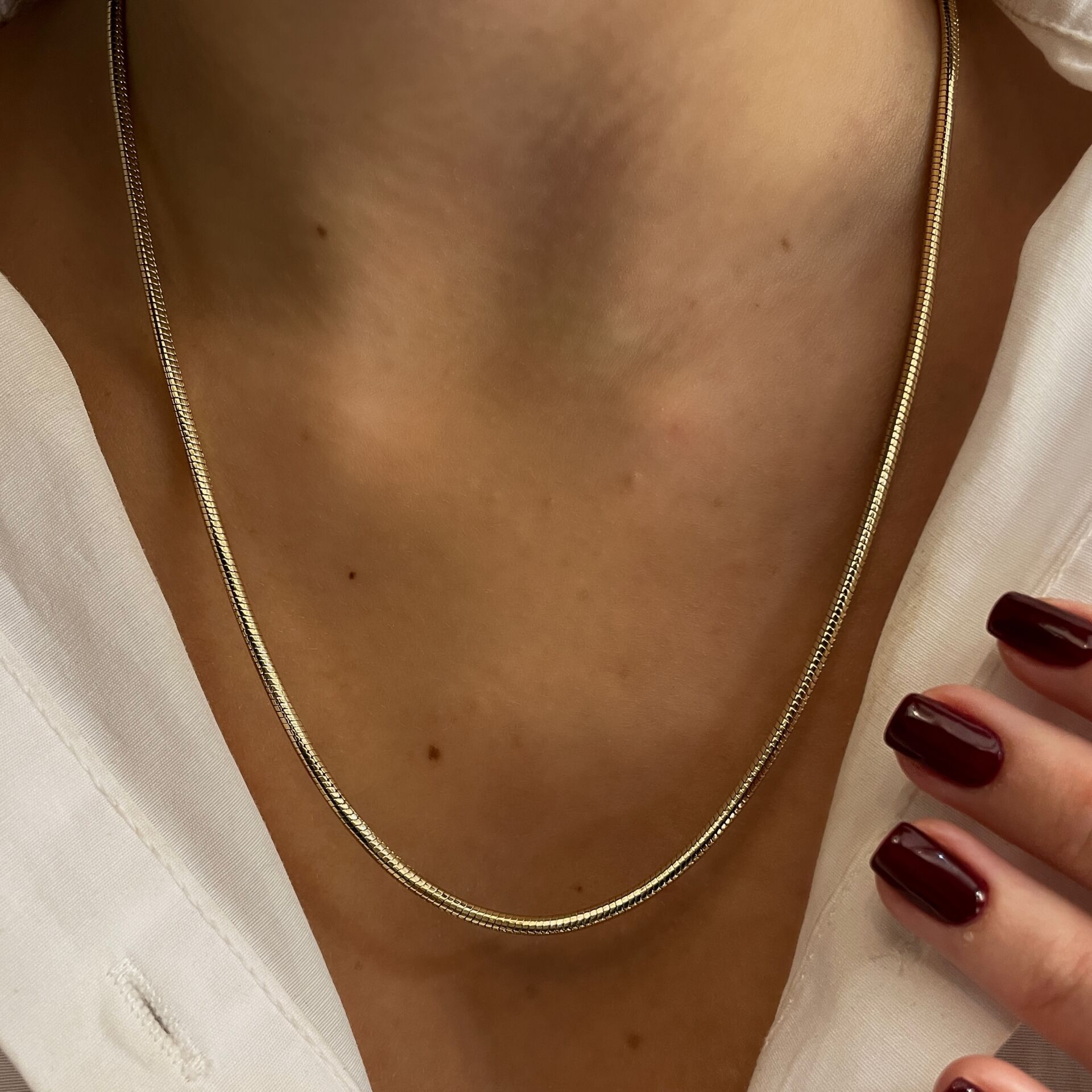 İthal Yılan Zincir Kolye Noria