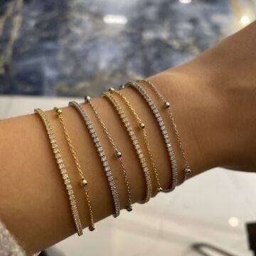 925 Ayar Gümüş İthal Çift Zincirli Suyolu Bileklik Maddie