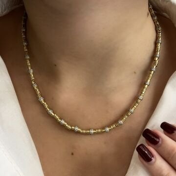 925 Ayar Gümüş İthal Taşlı Tasarım Kolye Tyla