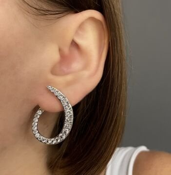 İthal Taşlı Tasarım Küpe