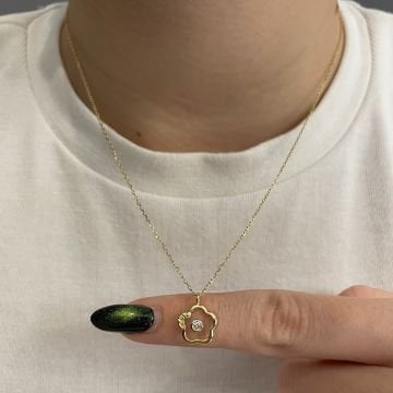925 Ayar Gümüş İthal Tasarım Çiçek Kolye Mini Flower