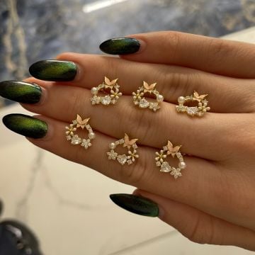 925 Ayar Gümüş İncili Bahar Küpesi