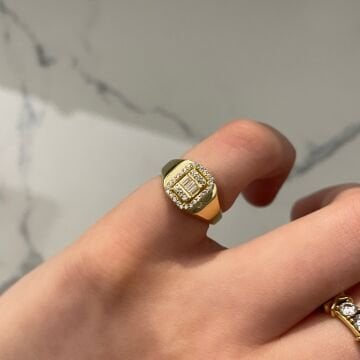 925 Ayar Gümüş Baget Model Serçe Parmak Yüzüğü Bague