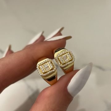 925 Ayar Gümüş Baget Model Serçe Parmak Yüzüğü Bague
