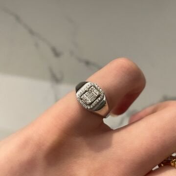 925 Ayar Gümüş Baget Model Serçe Parmak Yüzüğü Bague