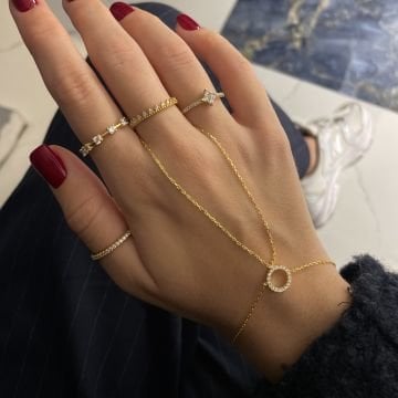 925 Ayar Gümüş İthal Taşlı Halka Detaylı Şahmeran Daria