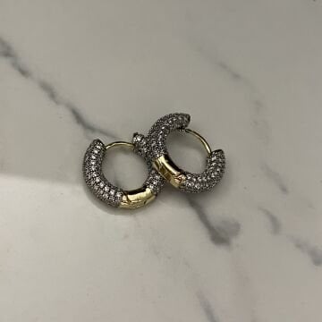 İthal Taşlı Halka Küpe