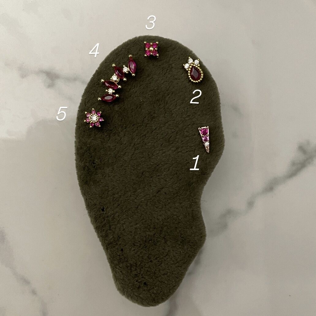 Pembe Taşlı Piercing