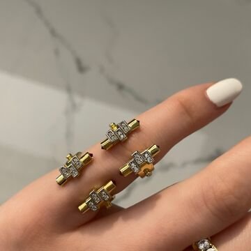 925 Ayar Gümüş Çift Baget Tasarımlı Serçe Parmak Yüzüğü Benasu